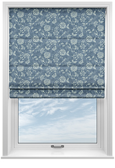 Bird Garden, Denim - Twist&Fit Roman Blind